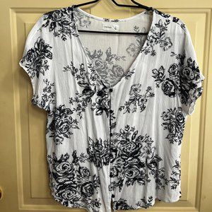 Maurices Floral Button Up Top